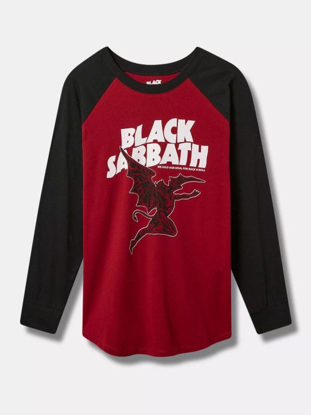 NWT - Torrid Size 4 Black Sabbath Classic Fit Cotton Long Sleeve Raglan